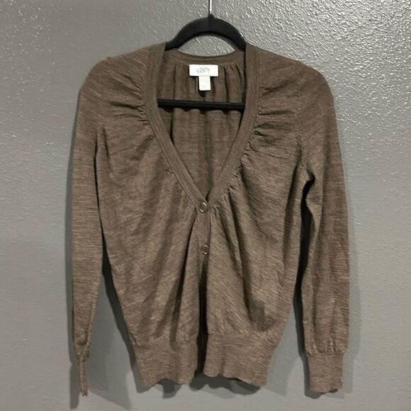 Ann Taylor LOFT Wool Blend Boyfriend Cardigan M - Picture 1 of 6